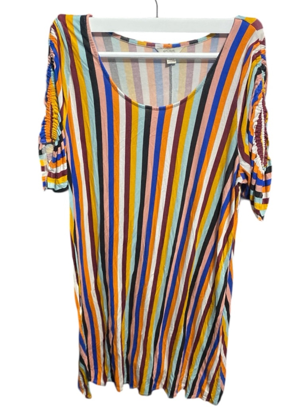 Striped Multicolor Scoop Neck Women’s Dress